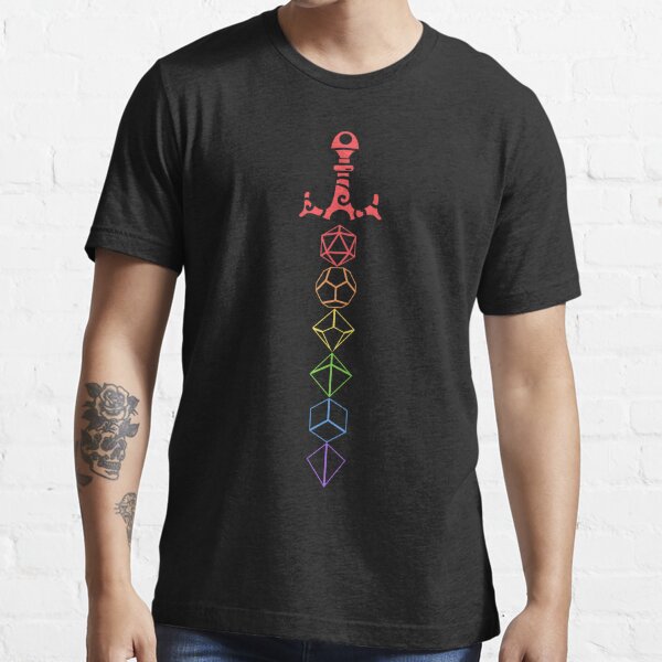 Rainbow Dice Sword Tabletop RPG Gaming Essential T-Shirt RB0801 product Offical rainbow Merch